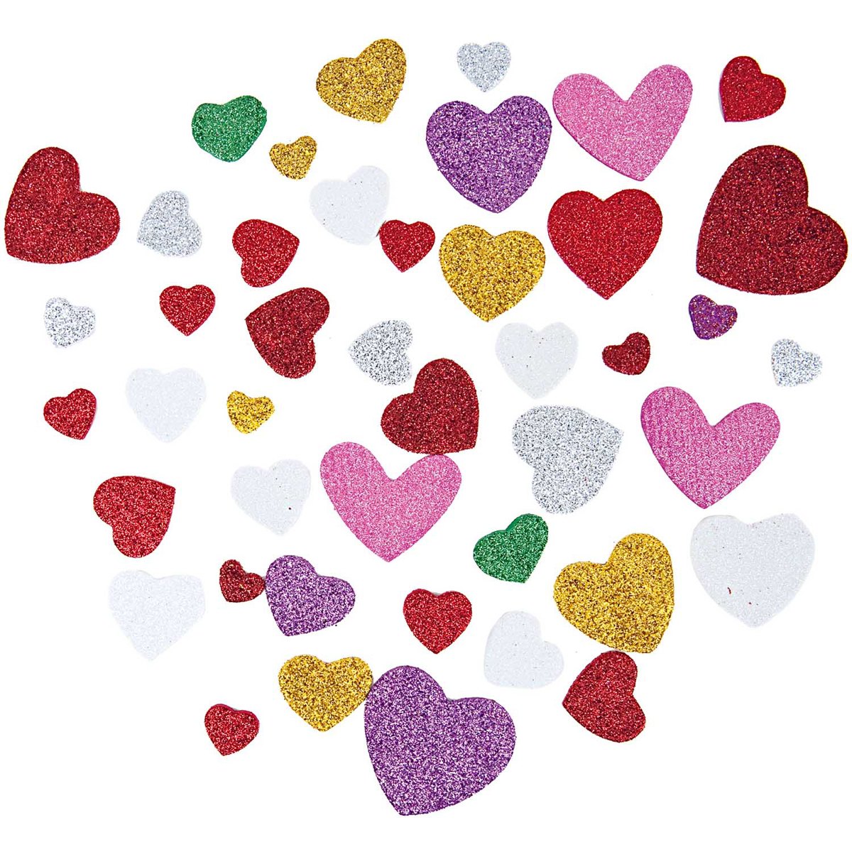 Caoutchouc mousse Coeurs 80 pcs